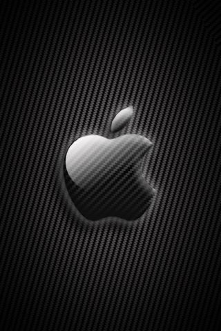 Black Apple Logo Design Background For iPhone