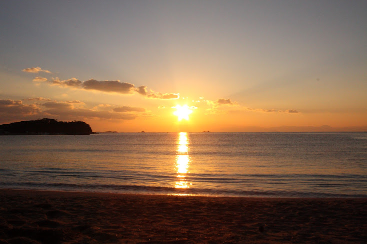 筒城浜海水浴場 朝焼け