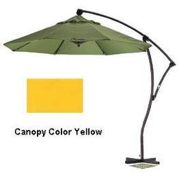 California Umbrella 9-Feet Spun Polyester Cantilever Aluminum Tilt Umbrella, Yellow Cantilever Patio Umbrella