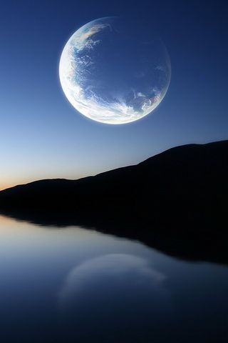 black and blue wallpaper moon. iPhone HD Wallpapers