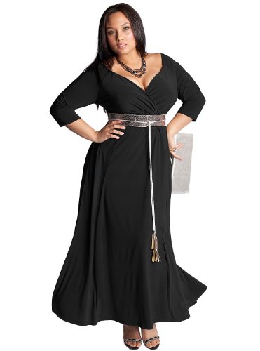 IGIGI by Yuliya Raquel Plus Size Rebecca Gown in Black 30/32 Plus Size Formal Dress