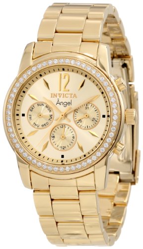 Invicta Women's 11770 Angel Gold Dial 18k Gold Ion-Plated Stainless Steel Watch Invicta Watches