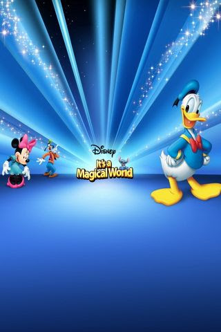 Donald Duck and Friend on Magic Blue Background For iPhone