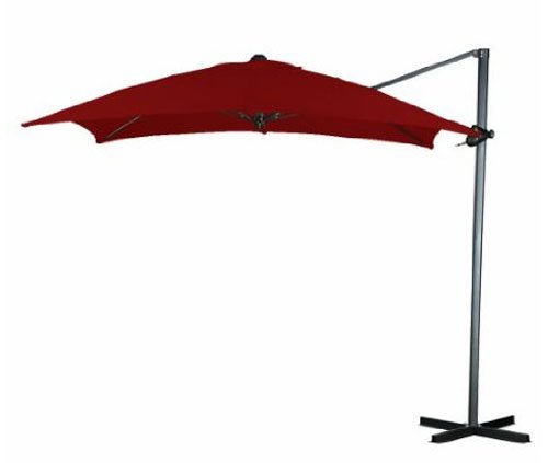 California Umbrella 8-Feet Polyester Square Cantilever Steel Market Umbrella, Brick Red Cantilever Patio Umbrella