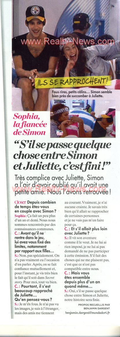 CLOSER : Sophia (la copine de Simon) "S'il se passe quelque chose avec Juliette, c'est fini!" 8bq1O