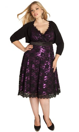 IGIGI by Yuliya Raquel Plus Size Leigh Lace Dress in Black Iris 30/32 Plus Size Formal Dress