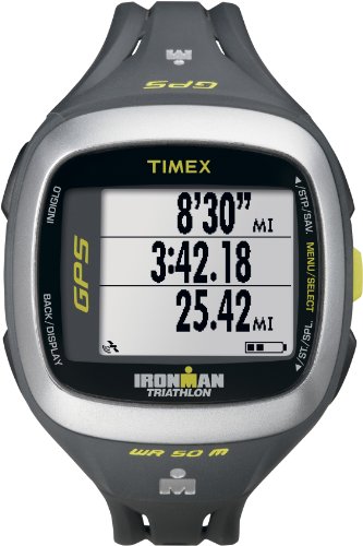 Timex T5K745 Ironman Run Trainer GPS Watch, Grey/Green Running Gps