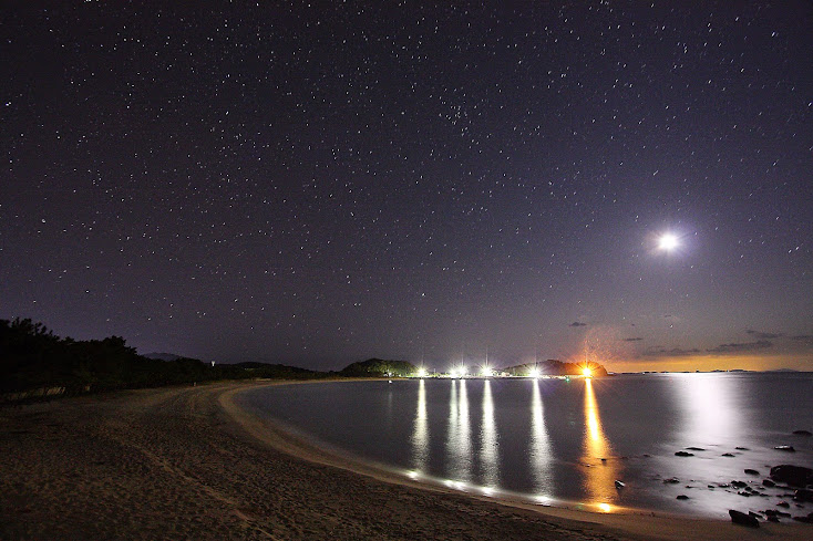 筒城浜海水浴場 朝焼け