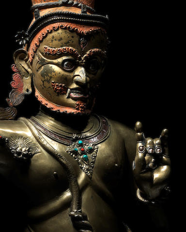  A monumental copper alloy figure of Chanda-Vajrapani 