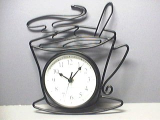 JAVA Coffee Cappuccino Cup Wrought Iron Wall Clock NEW Wall Clock Large