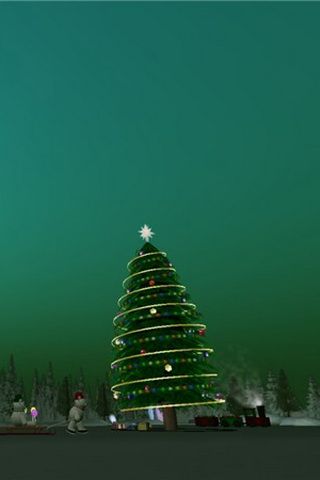 Christmas Tree Picture on Green Background For iPhone