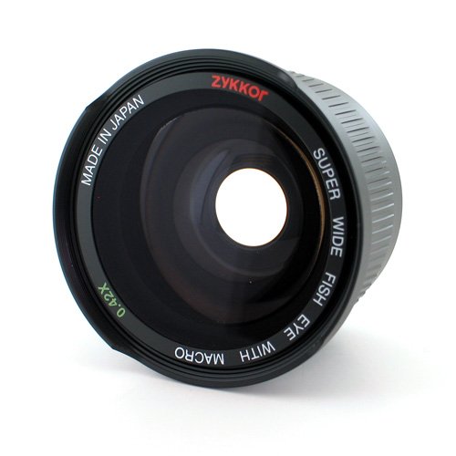 Black Albinar 0.42x 58mm Titanium Super Wide Angle Fisheye Lens with Macro Made in Japan