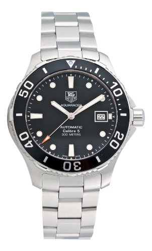Tag Heuer Men's Aquaracer Calibre 5 Stainless Steel Black Dial Watch #WAN2110.BA0822 Tag Heuer