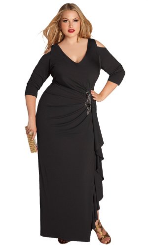 IGIGI by Yuliya Raquel Plus Size Margarita Gown in Caviar Black 12 Plus Size Formal Dress