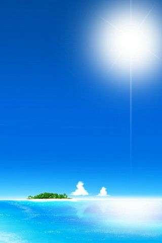 Blue Sea Scenery Wallpaper For iPhone