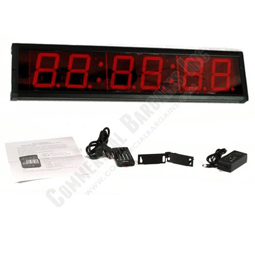 Digital Clock Oversized Count-Up Count-Down Red LED Wall Mountable Display Timer Wall Clock Large