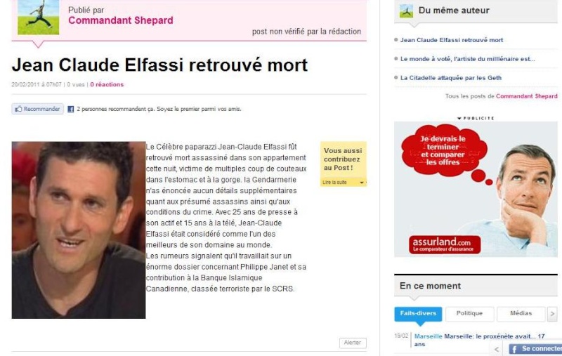 Le célèbre paparazzy Jean Claude Elfassi a été retrouvé mort ! ... ou pas? QltCR