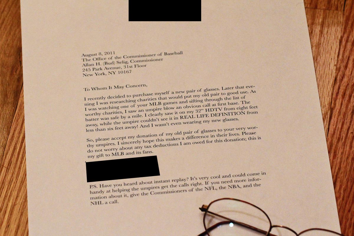 Funny letter to Bud Selig R986m