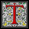 Letter T decorated with flowers