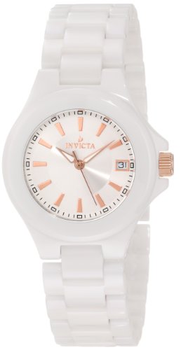 Invicta Women's 12539 Ceramics Silver Dial White Ceramic Watch Invicta Watches