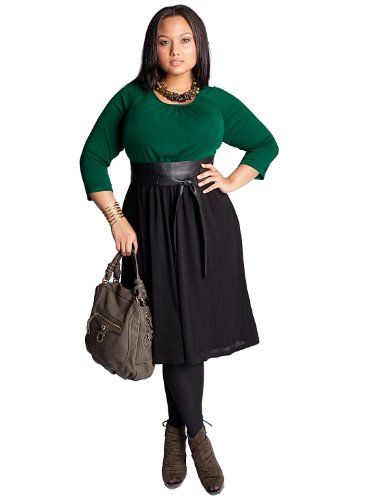 IGIGI by Yuliya Raquel Plus Size Lynette Sweater Dress in Green 30/32 Plus Size Formal Dress