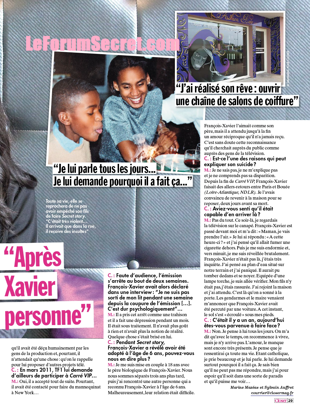 SCAN CLOSER / Marielle, la mère de Francois-Xavier "Après Secret Story, il était devenu une autre personne !" XWQoG