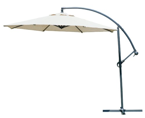 Coolaroo 10 Foot Round Cantilever Freestanding Patio Umbrella, Smoke Cantilever Patio Umbrella