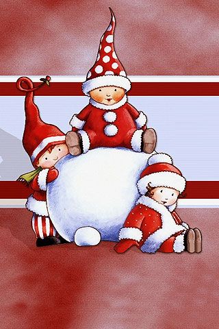 Santa Babies Picture Graphic iPhone Wallpaper
