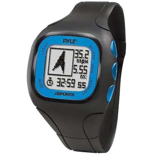 Pyle-Sports PSWGP405BL GPS Watch with Heart Rate Transmission, Navigation, Speed, Distance, Workout Memory, Compass, PC Link (Blue) Running Gps