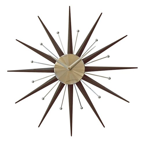 Sunburst Star Spoke Wall Clock Modern Abstract Wall Clock Large