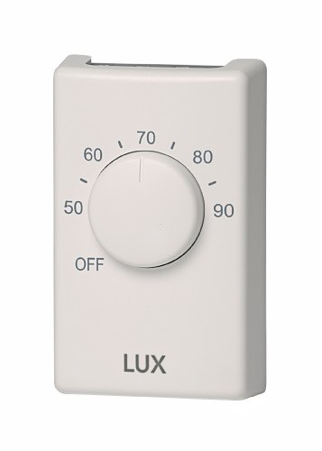 Lux Products LV2 Line Voltage Double Pole Heat Thermostat, Sterling White Thermostat