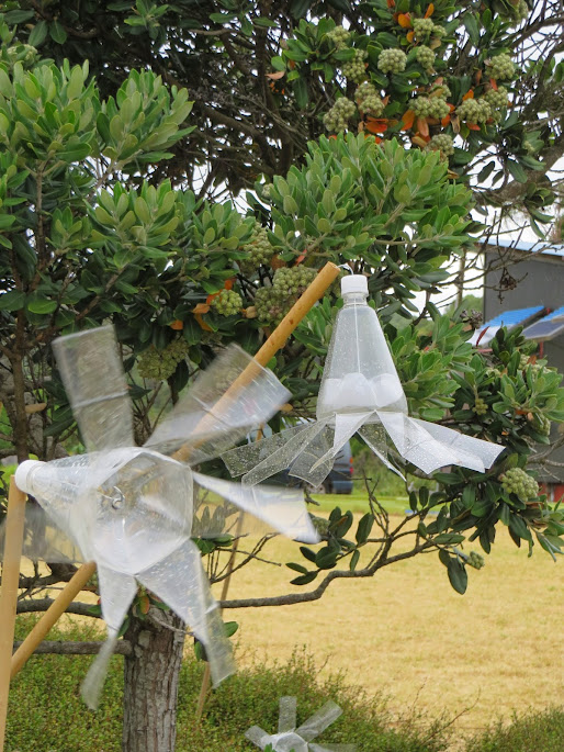 Fans made from empty plastic bottles