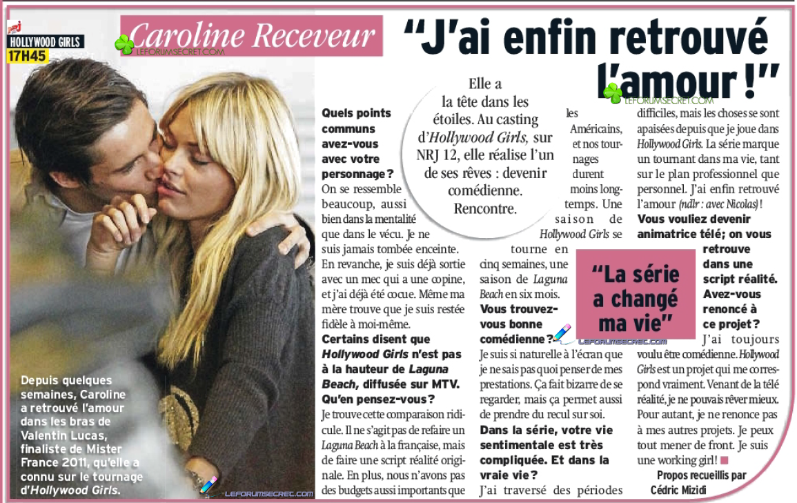 Caroline Receveur est en couple avec Valentin Lucas, finaliste de Mister France 2011 ! Interview (SCAN PUBLIC) : DDnrK