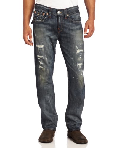 True Religion Men's Ricky Straight Fit Old Multi Classic, Granite, 28 True Religion Jeans