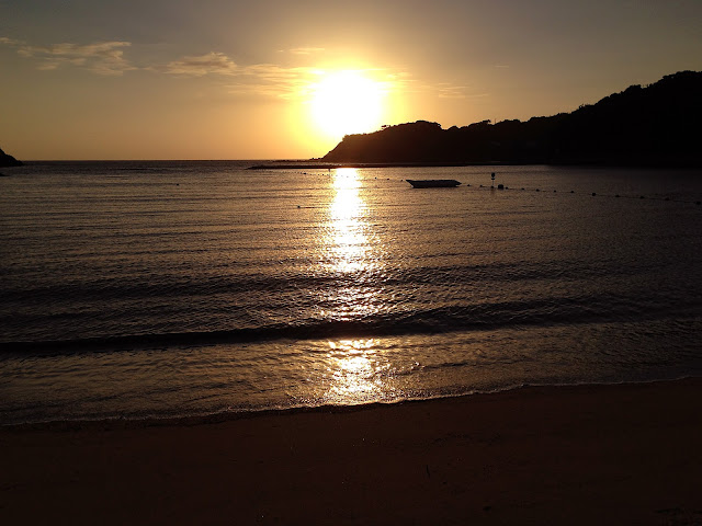 小水浜海水浴場の夕日