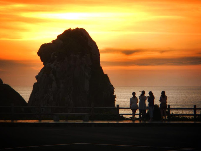 壱岐の猿岩の夕日