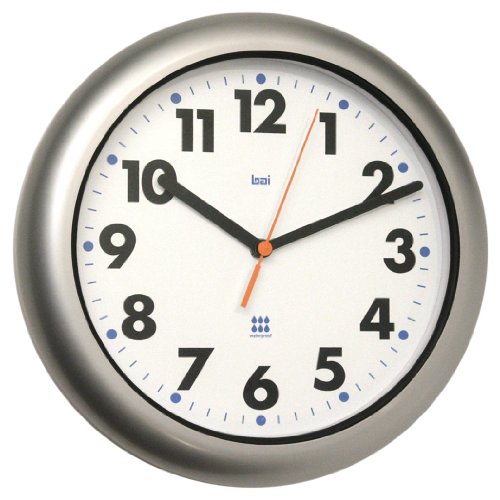 Bai Aquamaster Weatherproof Wall Clock, Silver Wall Clock Large