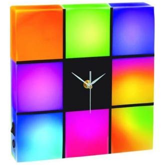 Color Changing LED Panel with Clock Wall Clock Large