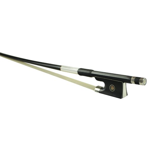 Lyra Carbon Fiber Violin Bow Silver Mounted, Black Stick CBN1 Size 4/4 Violin Bow
