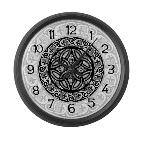 Celtic Shield Large Wall Clock by CafePress - Black Wall Clock Large