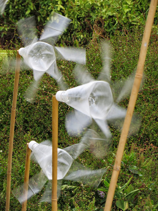 Fans made from empty plastic bottles