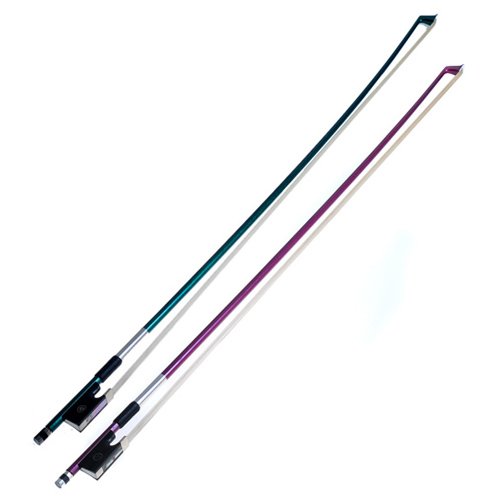 2sets Green&purple Carbon Fiber Violin Bow Stunning Bow 1/2 Violin Bow Violin Bow