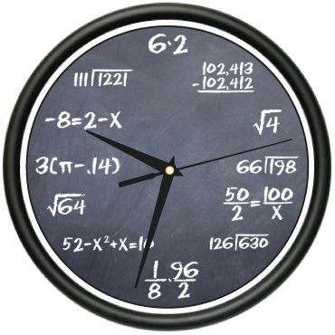 MATH CLASS 1 Wall Clock black chalkboard mathematics teacher classroom gift Wall Clock Large