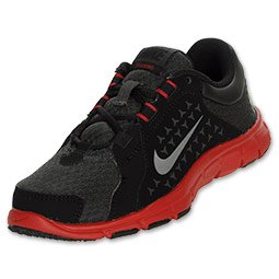 Nike Flex Trainer Kid's Shoes-Black/Red-5.5 Nike Flex