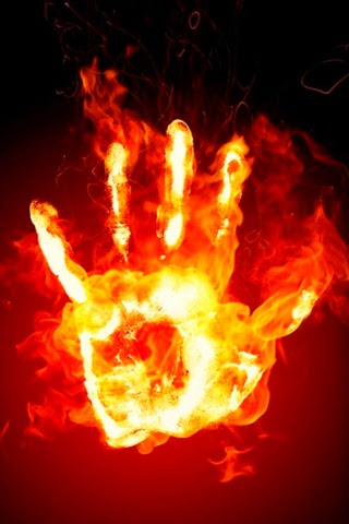 Hand on Fire Picture Wallpaper For iPhone