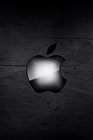 Black Apple Logo On Black Background iPhone Wallpaper
