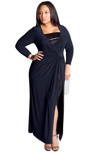 IGIGI by Yuliya Raquel Plus Size Michelle Gown in Navy 30/32 Plus Size Formal Dress