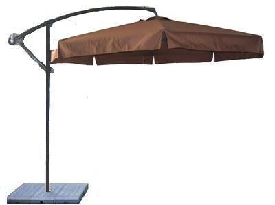 10 Foot Brown Cantilever Offset Umbrella with Updated Sand Base Patio Deck Cantilever Patio Umbrella