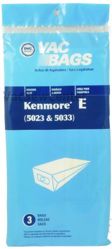 Kenmore Canister Vacuum Cleaner Bags, Style Number 5023 & 5033, DVC Replacement Brand, designed to fit Kenmore Canister Vacuum Cleaners, 3 bags in pack Kenmore Vacuum