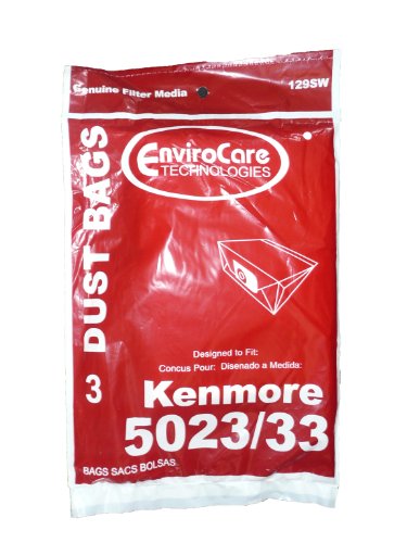 6 Kenmore Sears Allergy Vacuum Bag, Canister Vacuum Cleaners, 5023-5033 Bag Changed to Kenmore Type E for Manufacture Model # 609196, 116.25950 Kenmore Vacuum